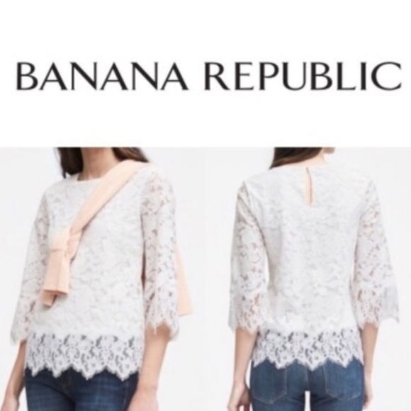 White lace lined blouse by Banana Republic - Picture 5 of 5